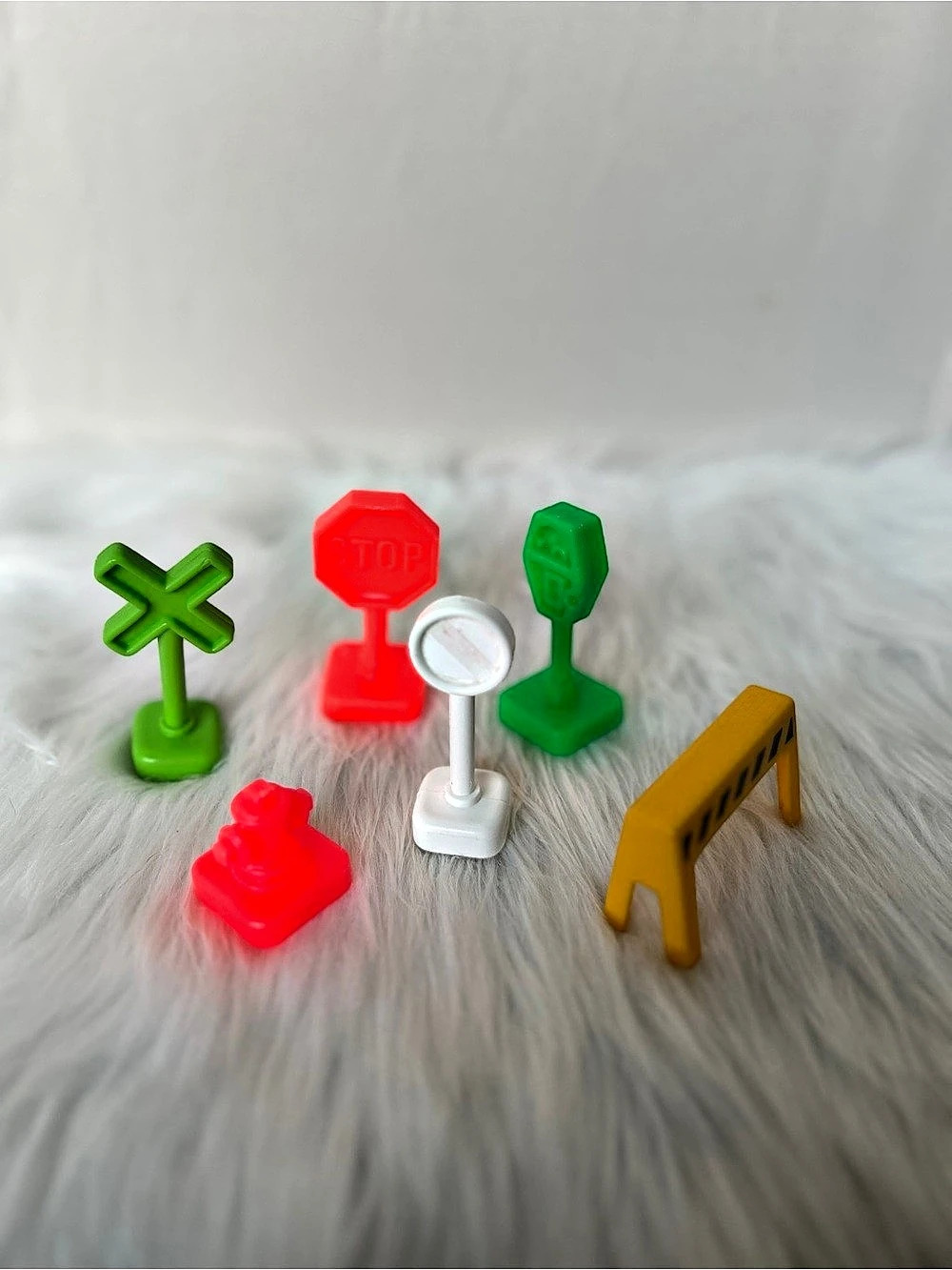 Vintage Fisher Price Mini Road Sign Toy Set